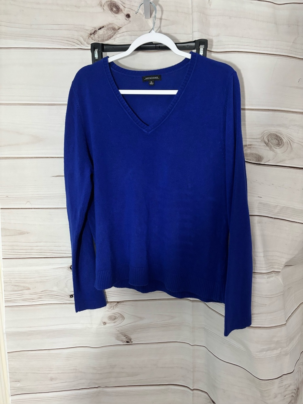 Jones New York Women's V-Neck Sweater - Cobalt Blue
